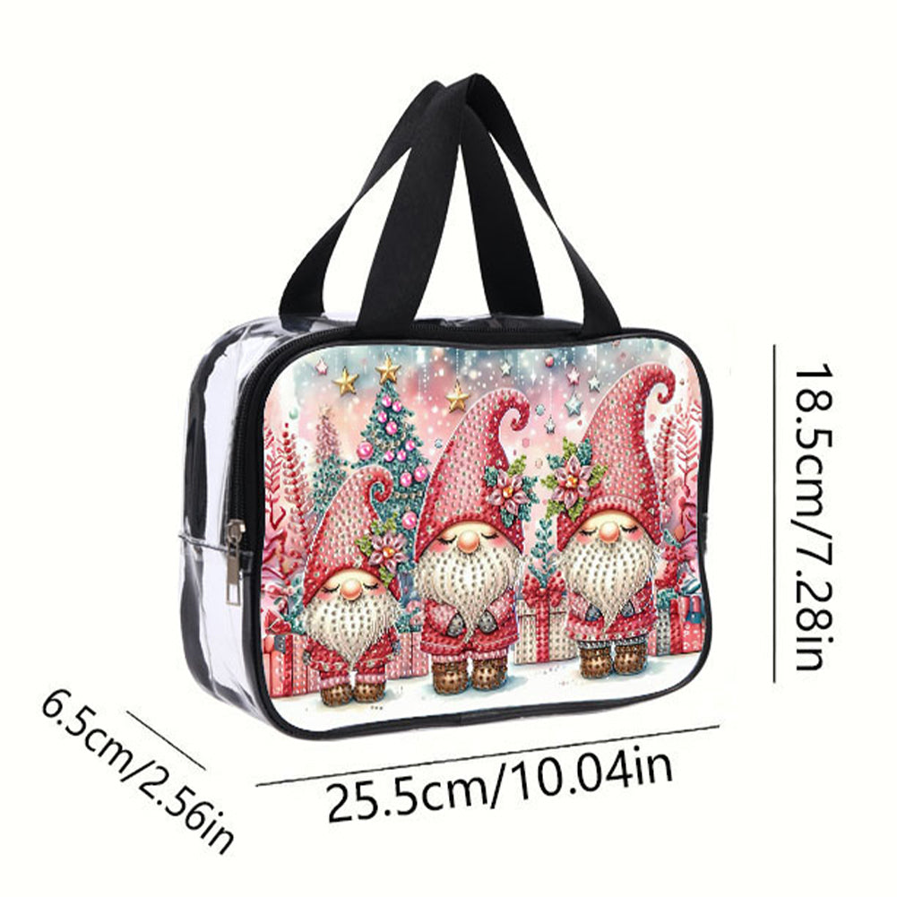 DIY Gnome Diamond Painting Bling Rhinestone Makeup Bag Large Storage Bag