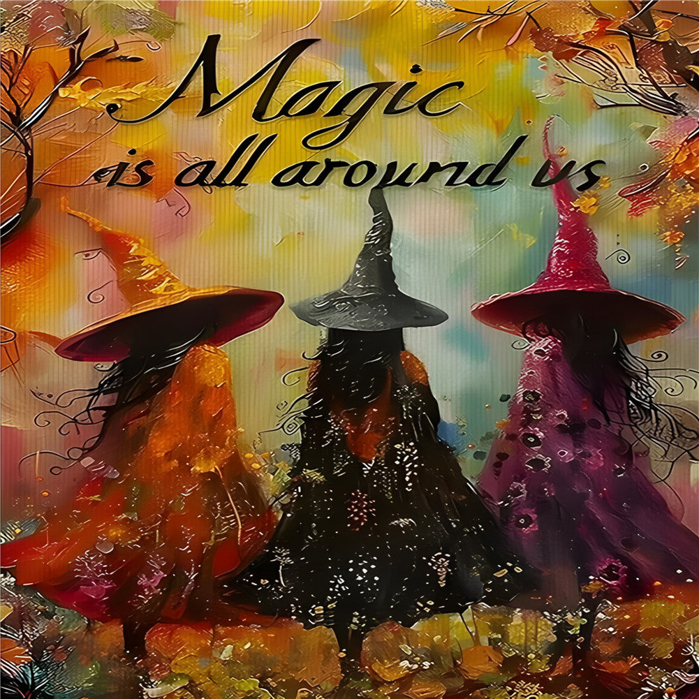Halloween Witch - Full Round Drill Diamond Painting 30*40CM