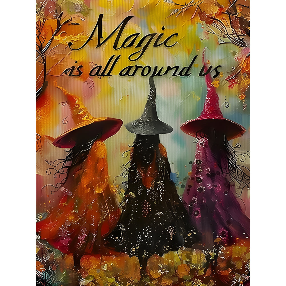 Halloween Witch - Full Round Drill Diamond Painting 30*40CM