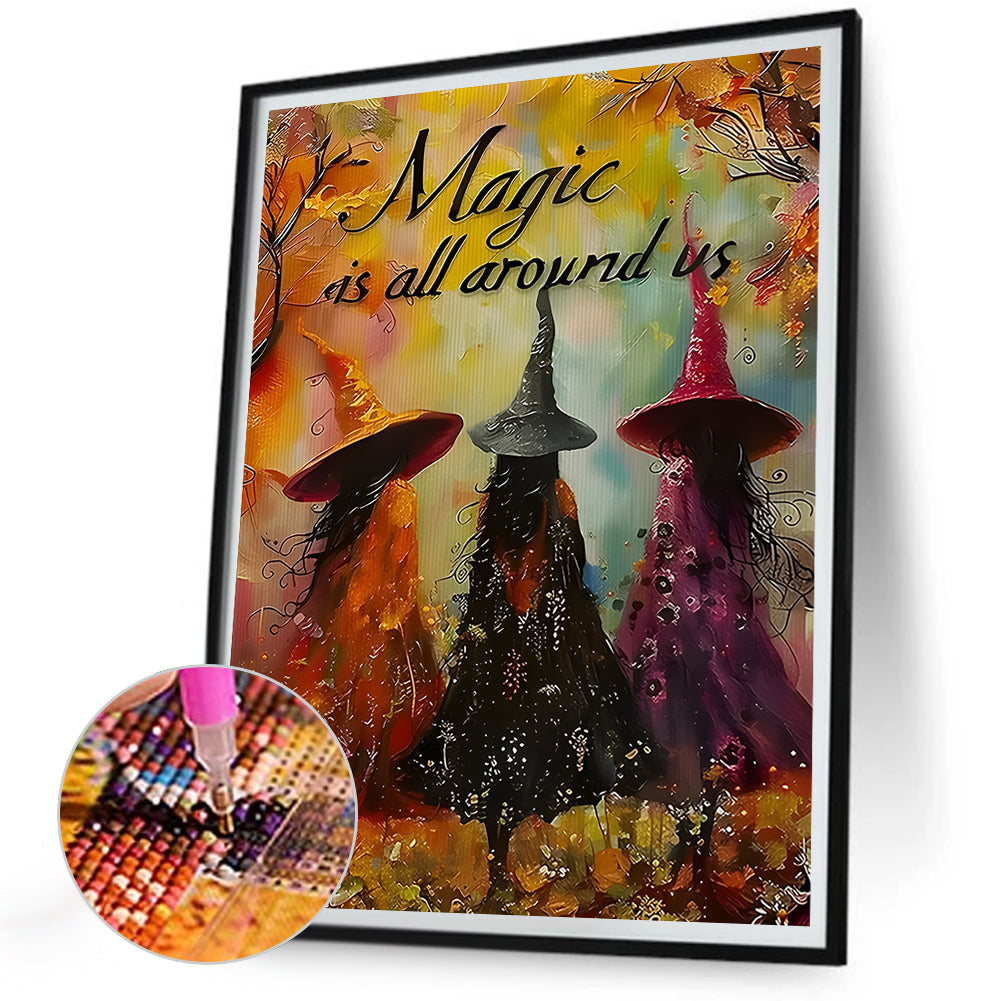 Halloween Witch - Full Round Drill Diamond Painting 30*40CM
