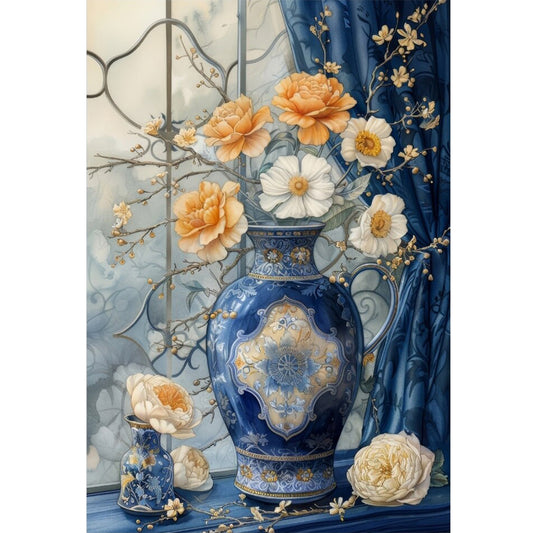 Window Vase - 11CT Stamped Cross Stitch 40*60CM