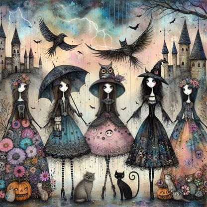 Witches - 11CT Stamped Cross Stitch 50*50CM