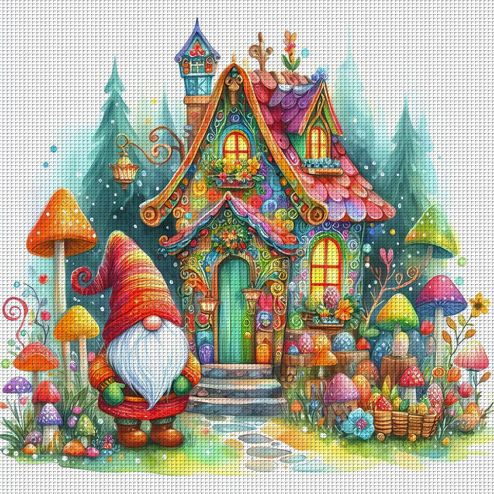 Gnome Cottage - 14CT Counted Cross Stitch 40*40CM