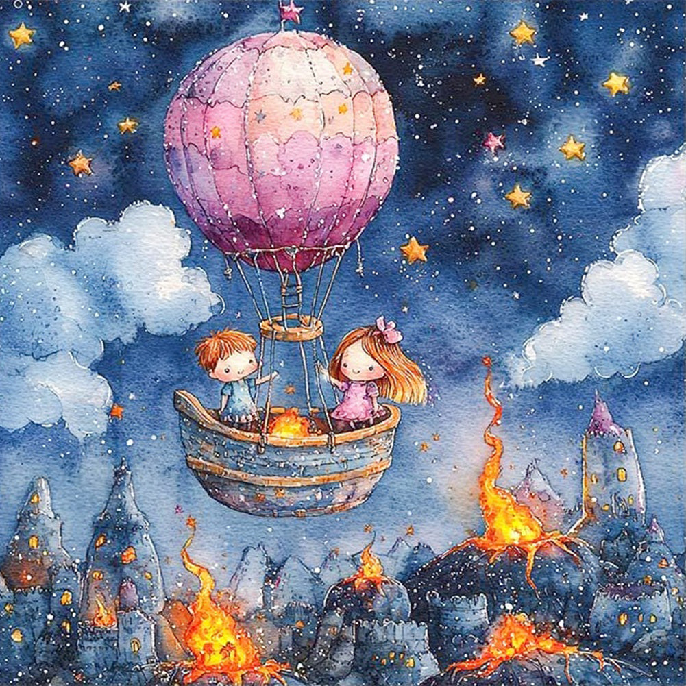 Hot Air Balloon - Full Round Drill Diamond Painting 40*40CM
