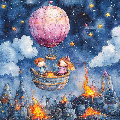 Hot Air Balloon - Full Round Drill Diamond Painting 40*40CM