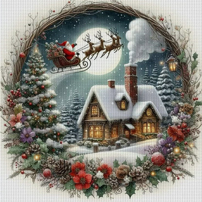Wreath Scenery - 14CT Counted Cross Stitch 40*40CM