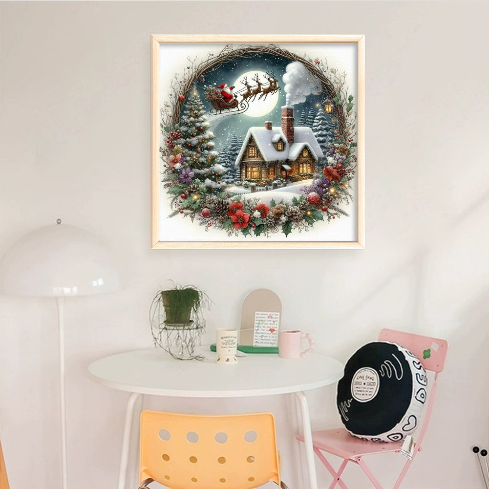 Wreath Scenery - 14CT Counted Cross Stitch 40*40CM