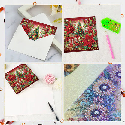 6PCS DIY Diamond Art Greeting Cards Christmas Congratulations Cards & Gifts