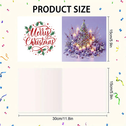 6PCS DIY Diamond Art Greeting Cards Holiday Theme Congratulations Cards & Gifts