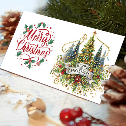 6PCS DIY Diamond Art Greeting Cards Christmas Congratulations Cards & Gifts