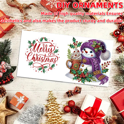 6PCS DIY Diamond Art Greeting Cards Snowman Congratulations Cards & Gifts