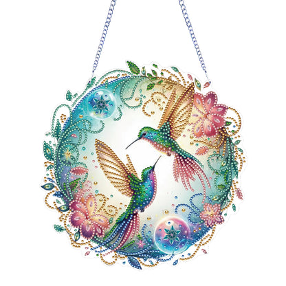 2D Flat Hummingbird DIY Diamond Art Pendant Special Shape Wall Door Decoration