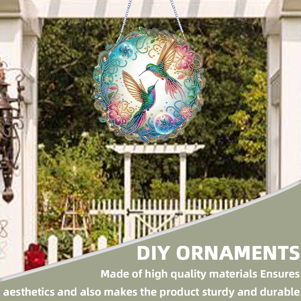2D Flat Hummingbird DIY Diamond Art Pendant Special Shape Wall Door Decoration