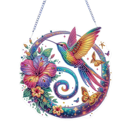 2D Flat Hummingbird DIY Diamond Art Pendant Special Shape Wall Door Decoration