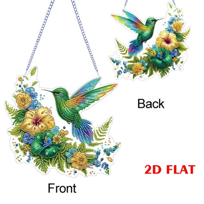 2D Flat Hummingbird DIY Diamond Art Pendant Special Shape Wall Door Decoration