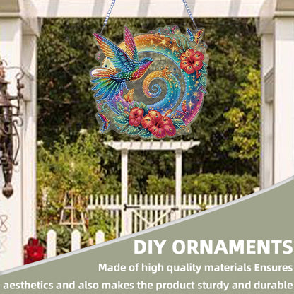 2D Flat Hummingbird DIY Diamond Art Pendant Special Shape Wall Door Decoration
