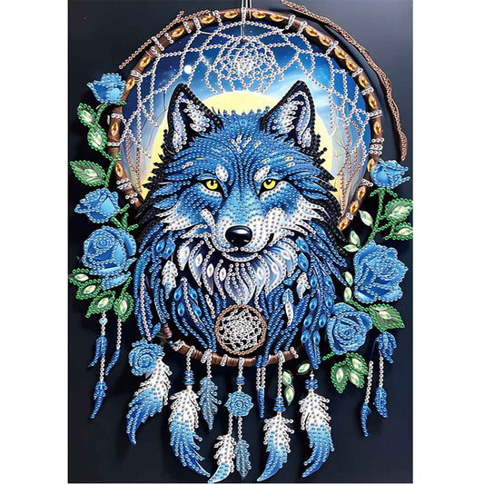 Dreamcatcher Wolf - Special Shaped Drill Diamond Painting 30*40CM