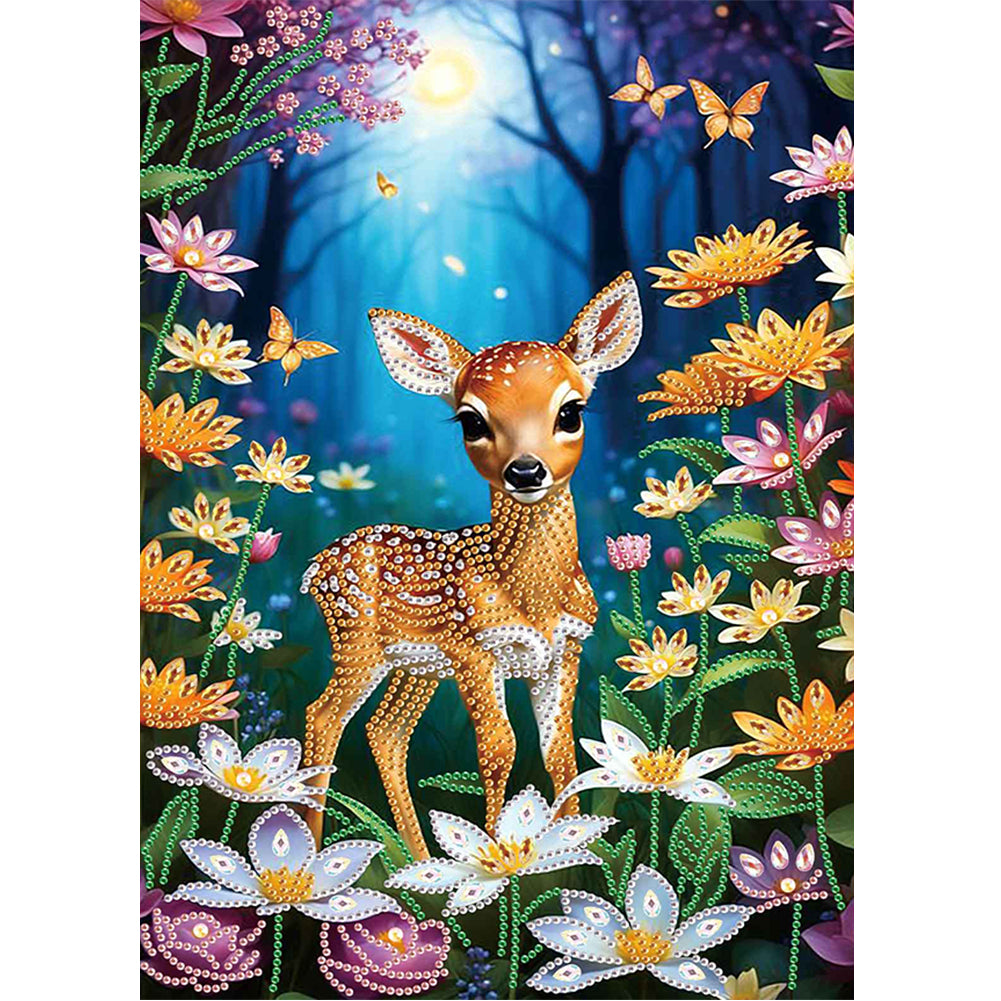 Forest Deer - Special Shaped Drill Diamond Painting 30*40CM