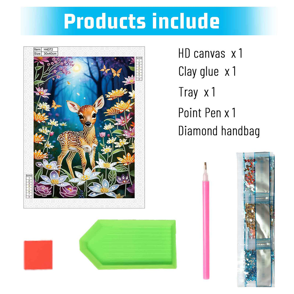Forest Deer - Special Shaped Drill Diamond Painting 30*40CM