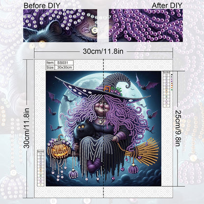 Halloween Witch - Special Shaped Drill Diamond Painting 30*30CM