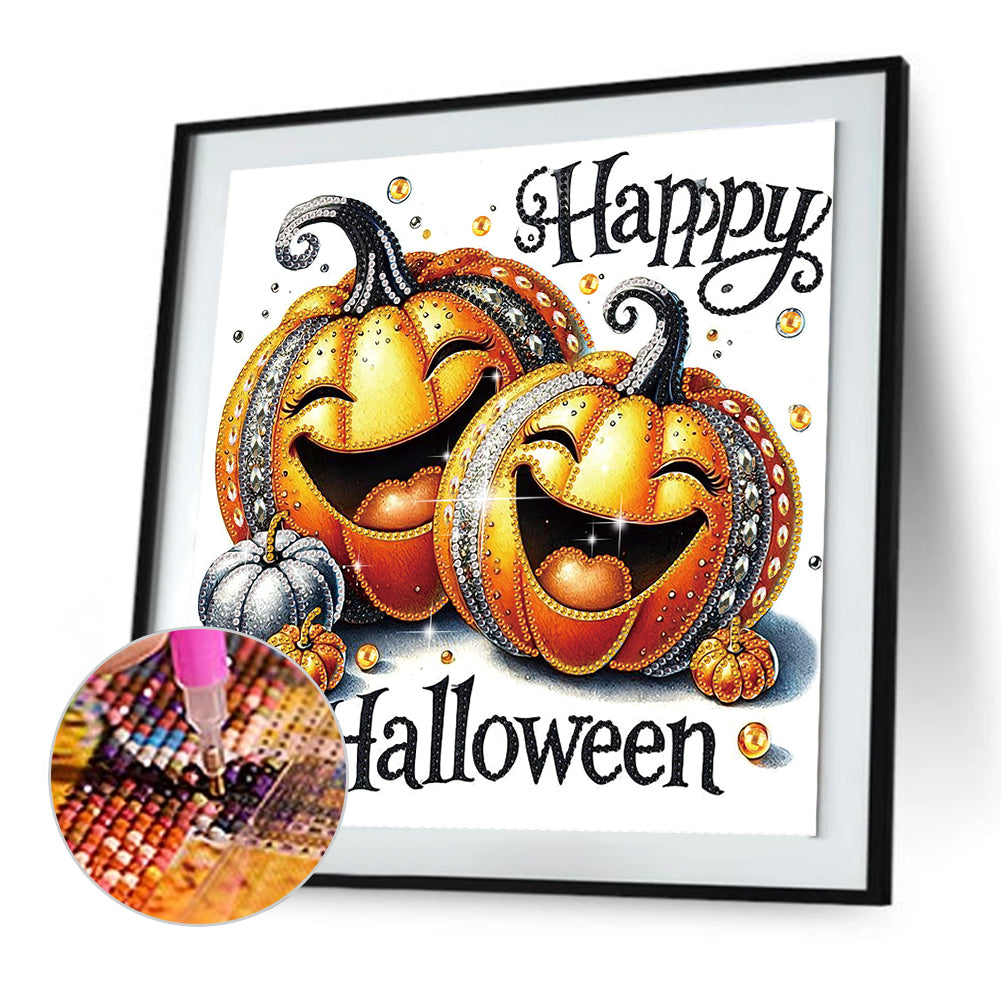 Halloween Pumpkin - Special Shaped Drill Diamond Painting 30*30CM