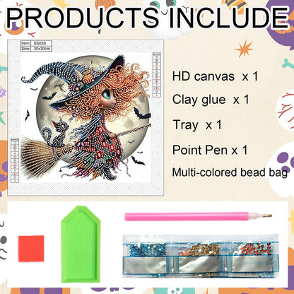 Halloween Witch - Special Shaped Drill Diamond Painting 30*30CM