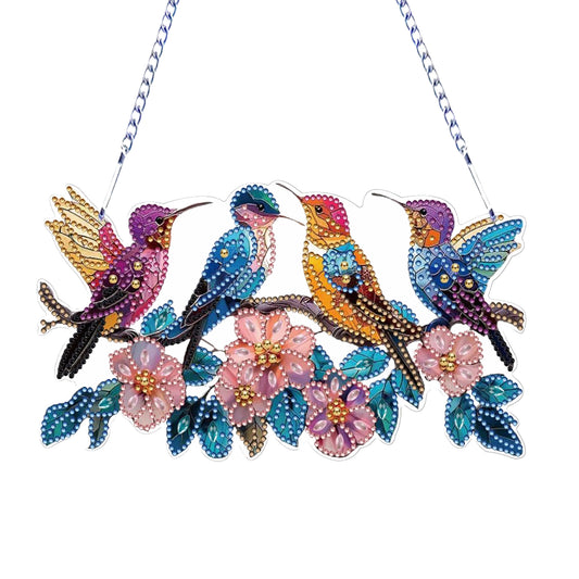 2D Flat DIY Hummingbird Diamond Art Pendant Diamond Painting Set Home Wall Decor