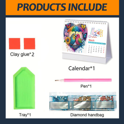 5D/DIY Calendar Diamond Painting Calendar Kit Diamond Art Paper Desk Calendar