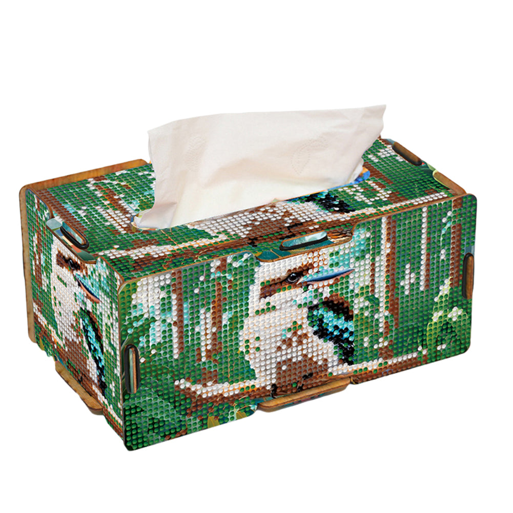 Diamond Painting Tissue Box Kits Rhinestone Craft Kit (Blue Hummingbird)