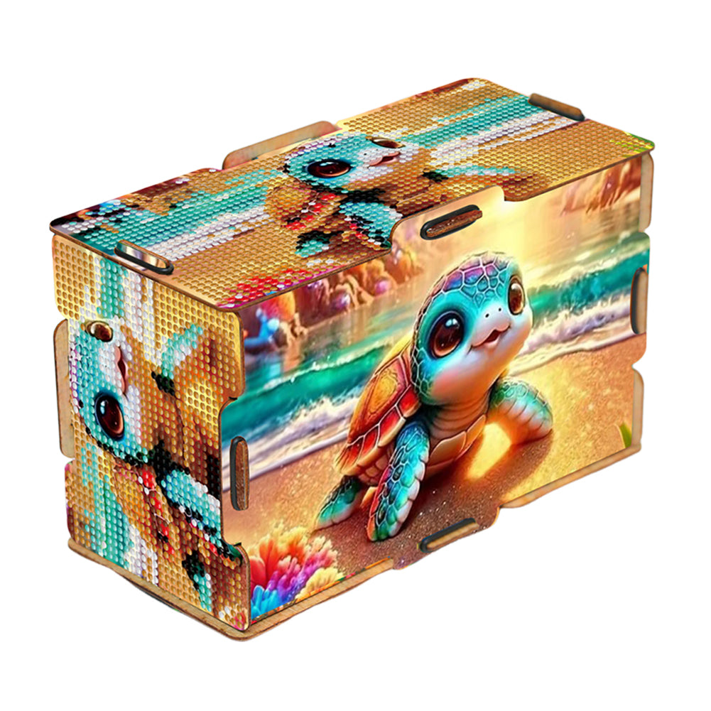 Diamond Painting Tissue Box Kits Decorative Rhinestone Craft Kit (Beach Turtle)