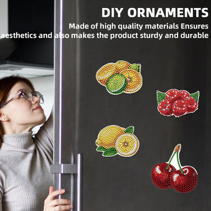 12Pcs Diamond Art Magnets Fridge Sticker Set for Adults Beginners (CN562 Fruit)