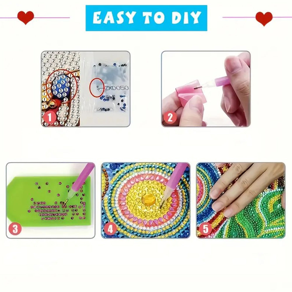 6PCS DIY Diamond Art Greeting Cards Santa Claus Congratulations Cards Gifts