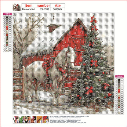Christmas Horse - Full Round Drill Diamond Painting 30*30CM