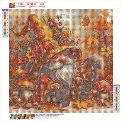 Autumn Gnome - Full Round Drill Diamond Painting 40*40CM