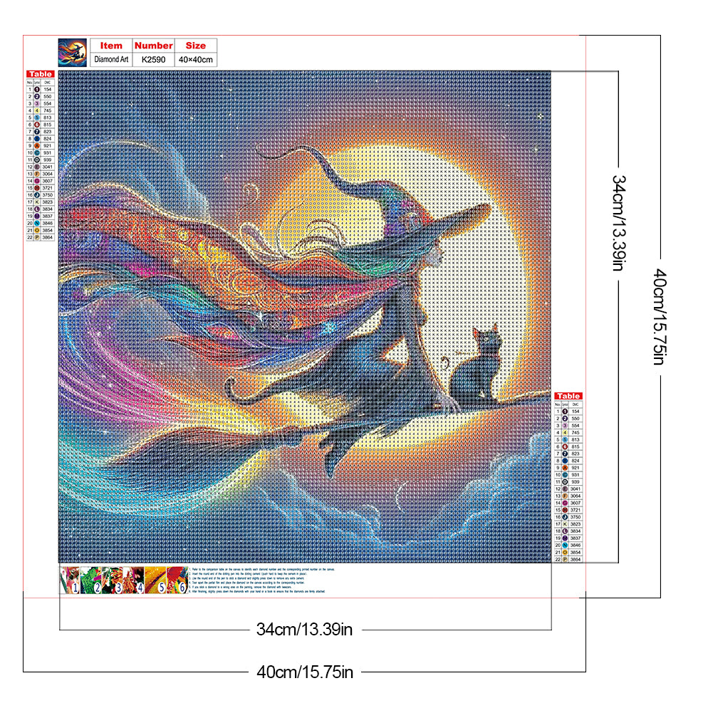 Halloween Witch - Full Round Drill Diamond Painting 40*40CM