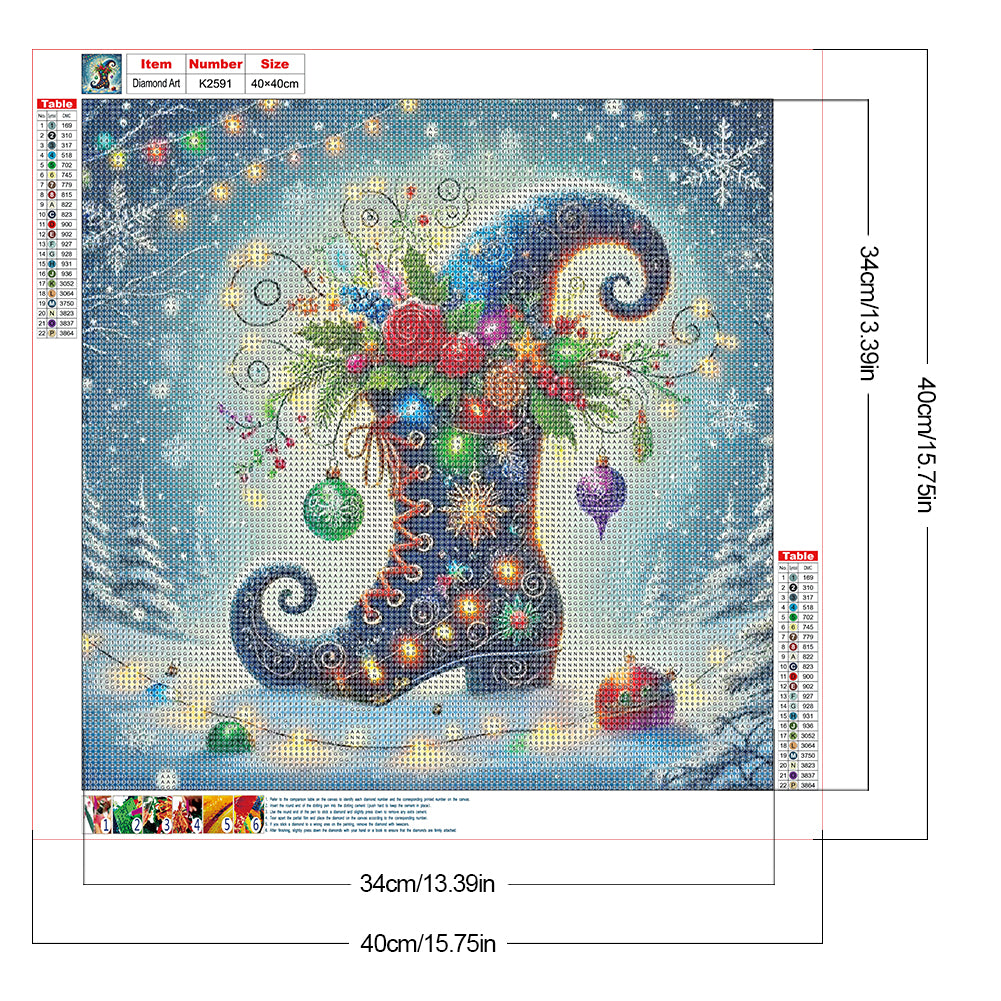 Halloween Christmas Boots - Full Round Drill Diamond Painting 40*40CM