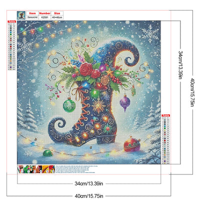 Halloween Christmas Boots - Full Round Drill Diamond Painting 40*40CM