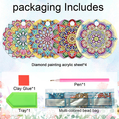 8pcs Mandala DIY Diamond Art Cup Lid Accessories Bling Tumbler Lid Plate
