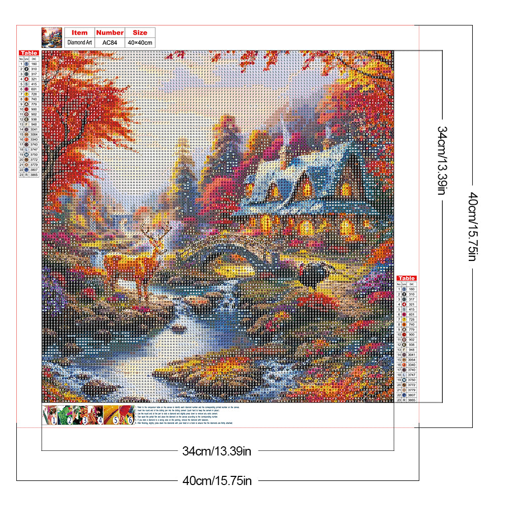 Forest Scenery - Full Round Drill Diamond Painting 40*40CM