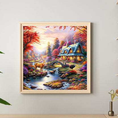 Forest Scenery - Full Round Drill Diamond Painting 40*40CM