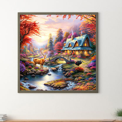 Forest Scenery - Full Round Drill Diamond Painting 40*40CM