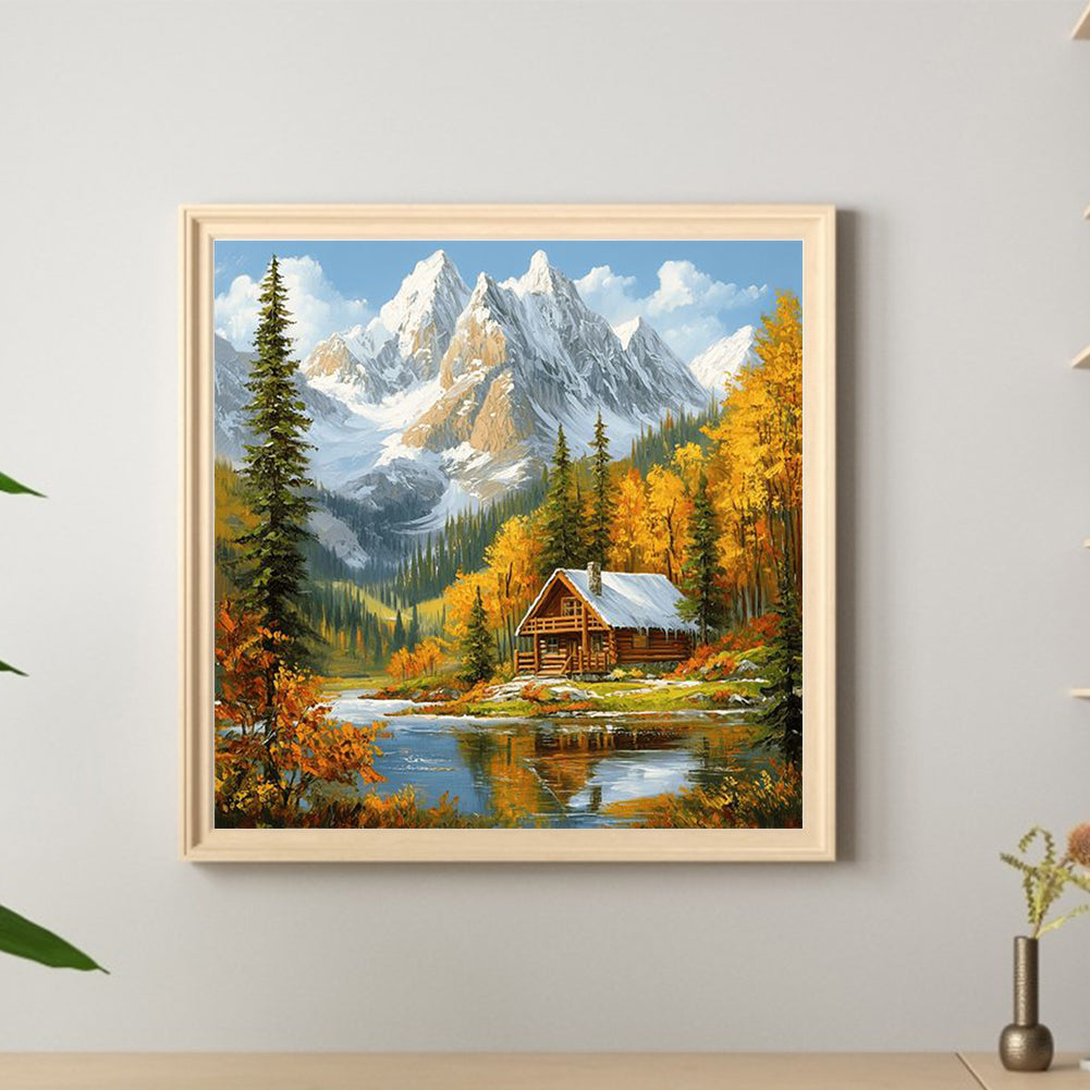 Snow-Capped Mountains In Autumn - Full Round Drill Diamond Painting 40*40CM