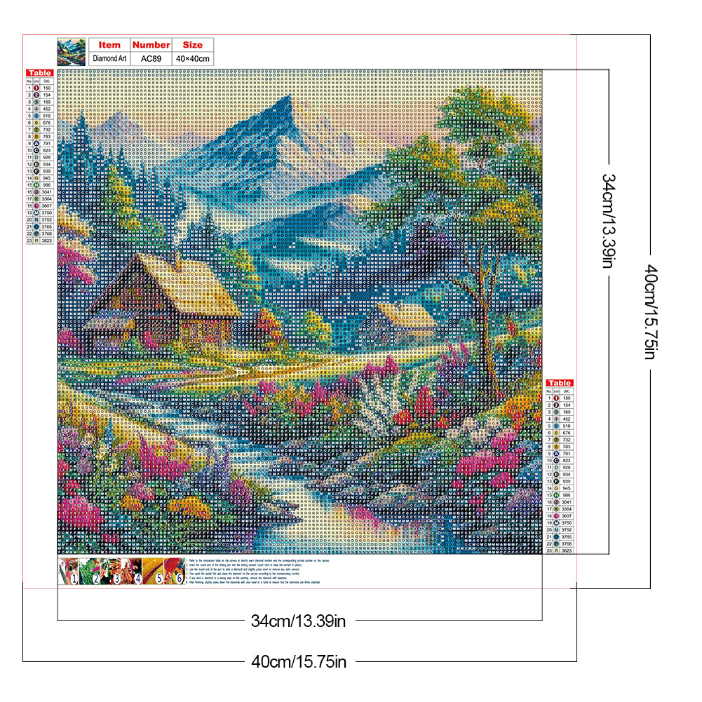 Creek Cabin - Full Round Drill Diamond Painting 40*40CM