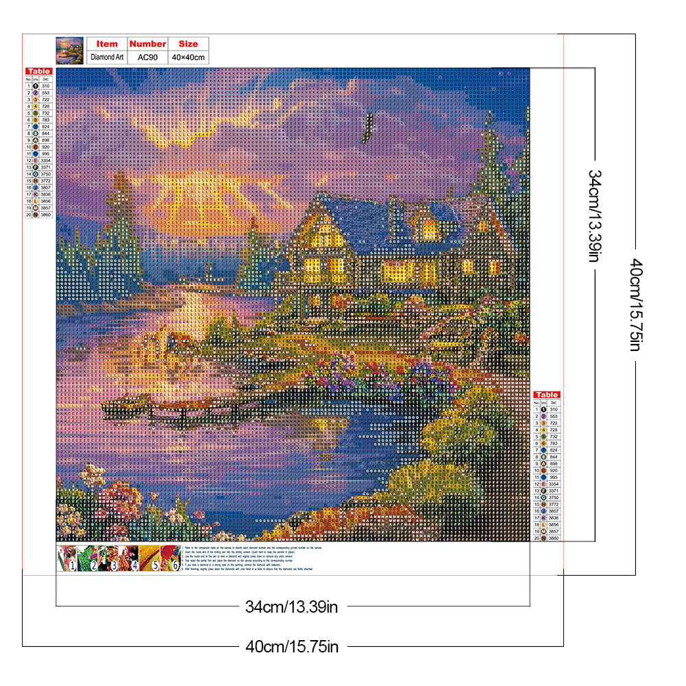 Rural Scenery - Full Round Drill Diamond Painting 40*40CM