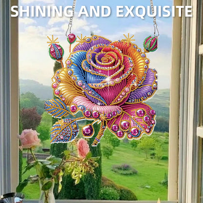 2D Flat DIY Rose Diamond Art Pendant Diamond Painting Set Home Decoration Crafts