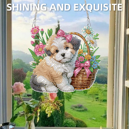 2D Flat DIY Puppy Diamond Art Pendant Diamond Painting Set Home Decoration Craft
