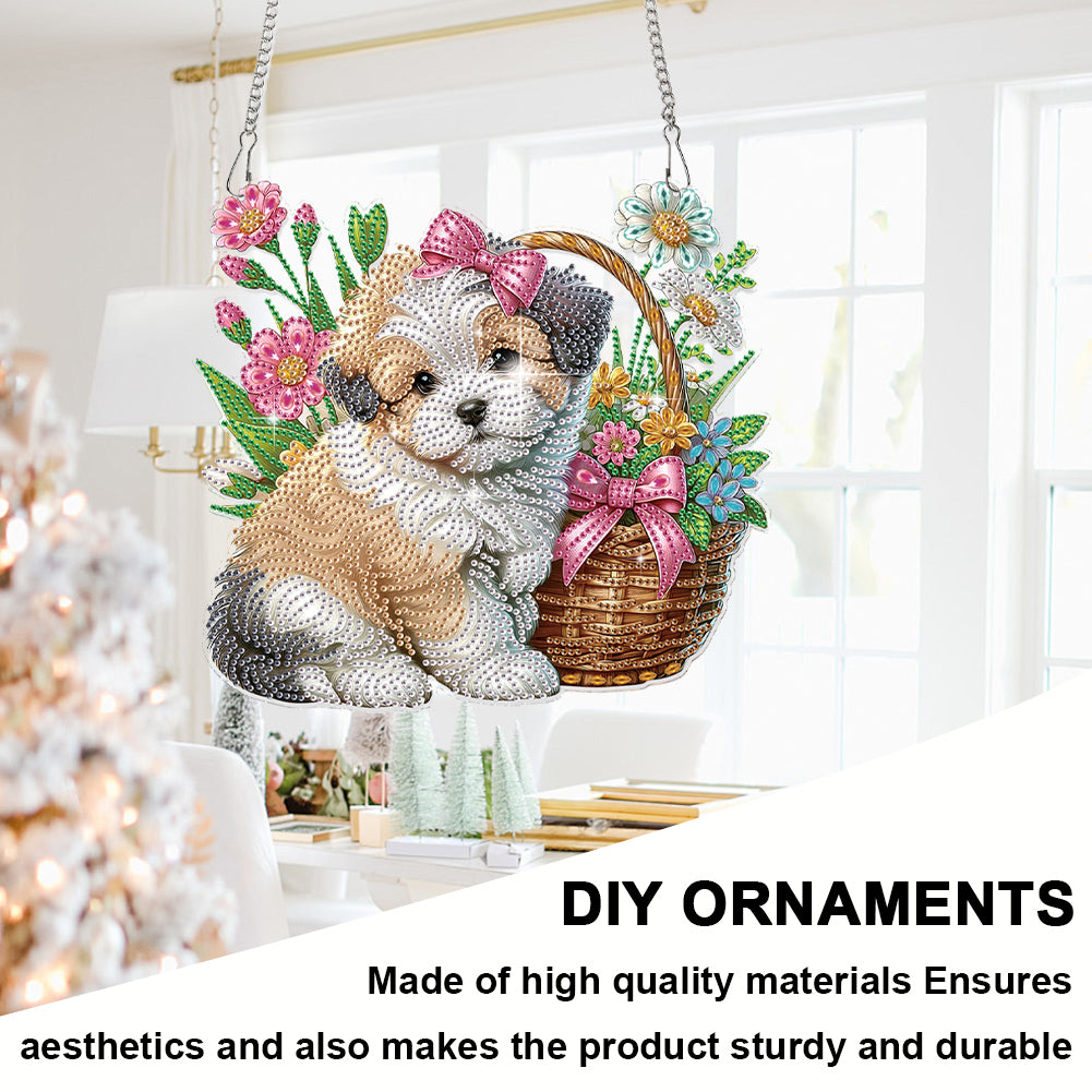 2D Flat DIY Puppy Diamond Art Pendant Diamond Painting Set Home Decoration Craft