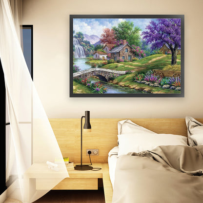 Spring House - 11CT Stamped Cross Stitch 60*45CM