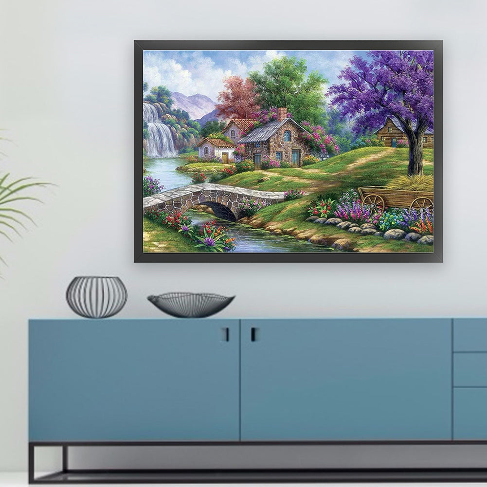 Spring House - 11CT Stamped Cross Stitch 60*45CM