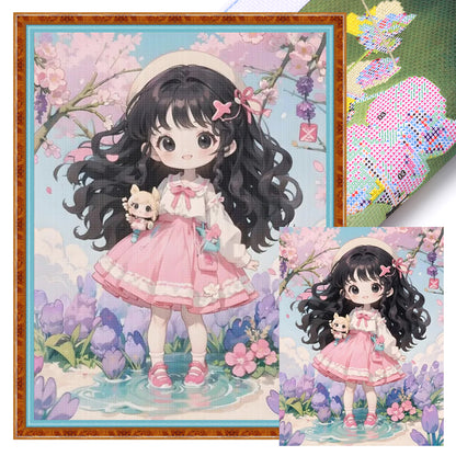 Anime Girl - 11CT Stamped Cross Stitch 40*56CM
